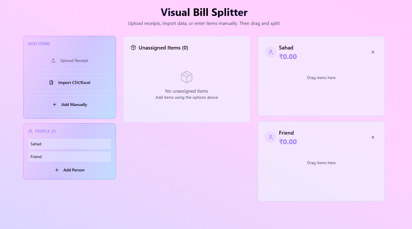Visual Bill Splitter screenshot